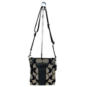 Coach Sutton Signature Swingpack Black Crossbody Purse